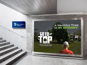 A 'mocked-up' example of how the new "Go To the Top" logo and brand might be used.